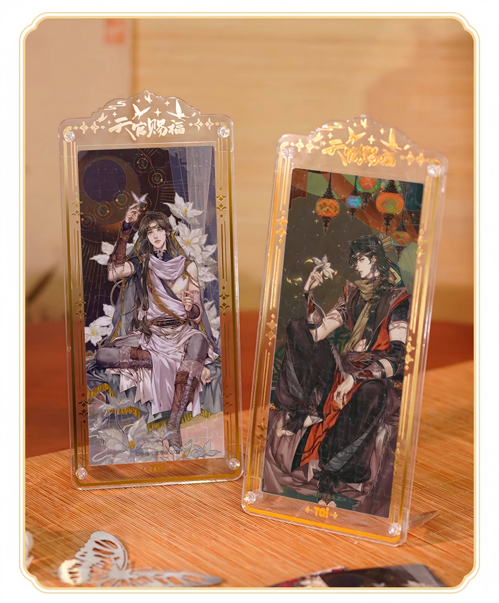 Heaven Official's Blessing Acrylic Desktop Puzzle Blind Box, Desktop decorations，105-Piece PVC Puzzle with Display Frame