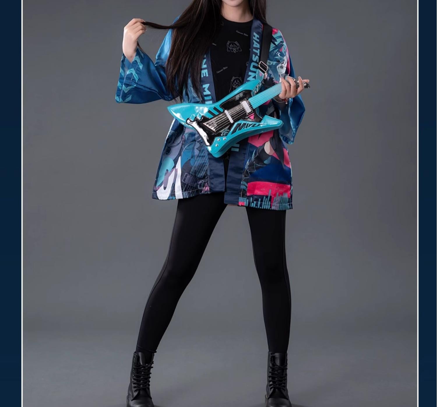 Hatsune Miku Backpack, Guitar-Shaped Backpack With Large Capacity And Cute Design