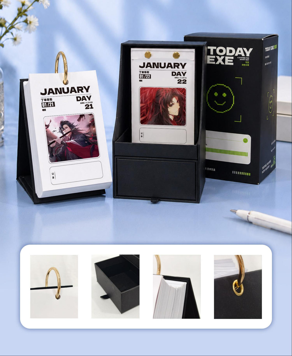 Mo Dao Zu Shi 2027 Desktop Day Calendar 365 Pages，One Page per Day, HD Print on Specialty Paper, Chinese & English, Two Styles Available, 10 x 15 cm Pages