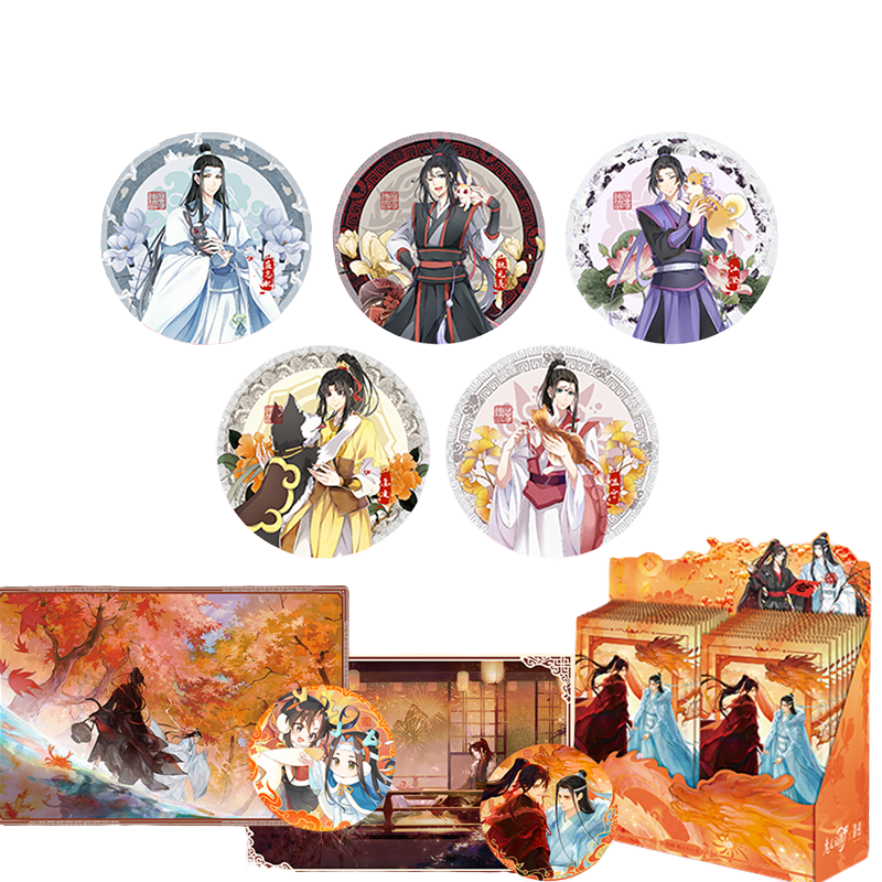 Mo Dao Zu Shi Tinplate Badge Pin，Blind Box，Collectible Brooches+Postcard ，Animation Peripheral Products