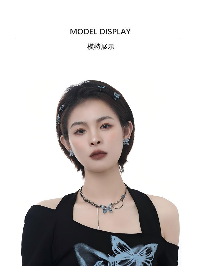 Heaven Officials Blessing Ice Blue Butterfly Jewelry Collection