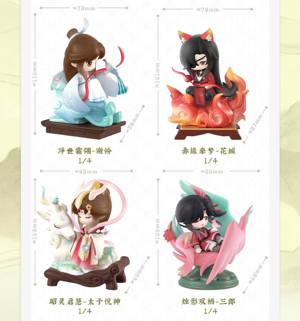 Heaven Officials Blessing Q-Version Desktop Figurines,Anime Characters, Approx. 10cm Height, Plastic Material, Collectible Ornaments