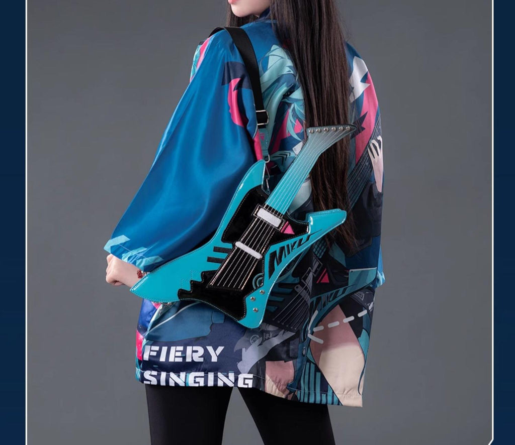 Hatsune Miku Backpack, Guitar-Shaped Backpack With Large Capacity And Cute Design