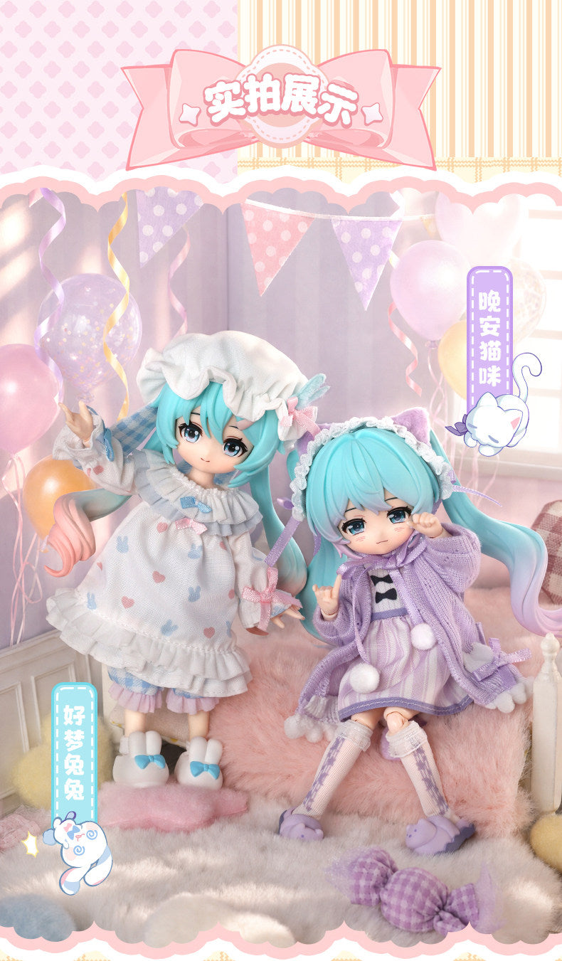 Hatsune Miku Blind Box Building Block Doll Figure, 14 cm，7 Styles with 1 Hidden, Pre-Assembled Blocks, Interchangeable Parts, Full Set Available, Approx. 14 cm Tall