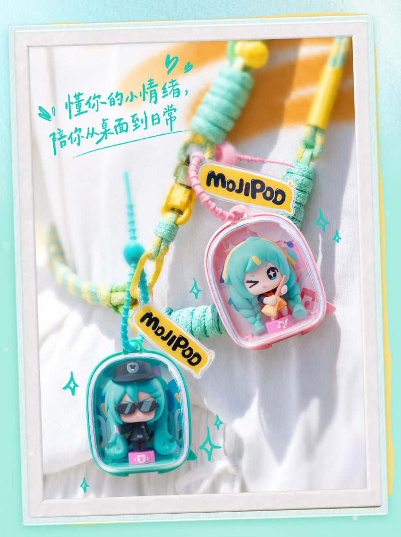 Hatsune Miku Mini Figure Blind Box with Bag Charm,7 Designs, 1 Hidden, ~5 cm Figure, Transparent Bag ~7 cm, Backpack Accessory, Includes Stickers