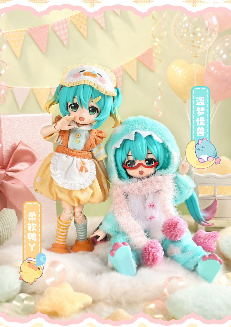 Hatsune Miku Blind Box Building Block Doll Figure, 14 cm，7 Styles with 1 Hidden, Pre-Assembled Blocks, Interchangeable Parts, Full Set Available, Approx. 14 cm Tall