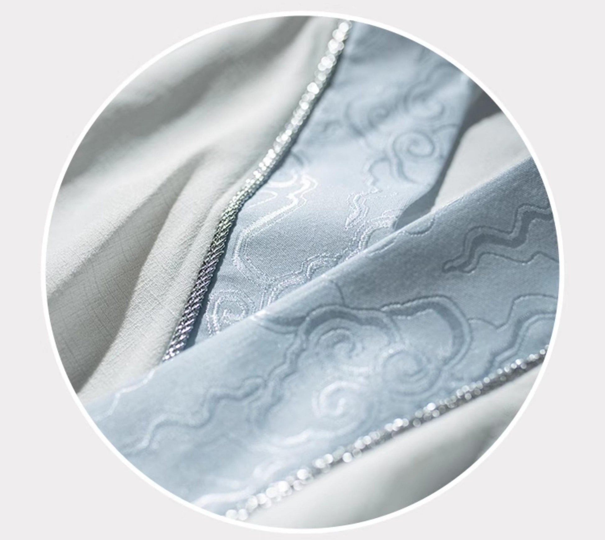 Mo Dao Zu Shi "Lan Wangji" Cosplay Costume Set, Youth Style Hanfu, White and Blue Traditional Chinese Robe with Accessories for Anime Conventions