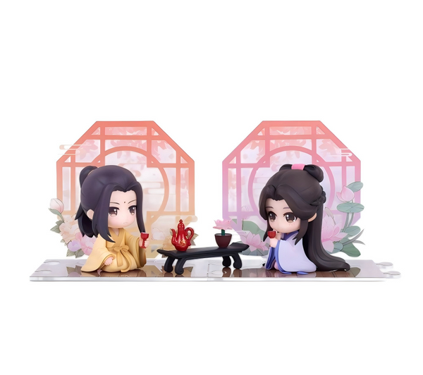 Mo dao zu shi Q Version Chibi Figures, jin zi Xuan and Jiang yan li Desktop Ornament Set with Acrylic Display Boards