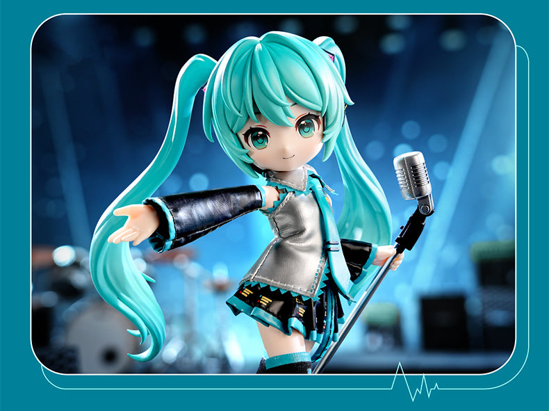 Hatsune Miku Building Block Dolls, Building Toys, PVC Doll Ornaments, Desktop Decorations，“Qi Yu”Version
