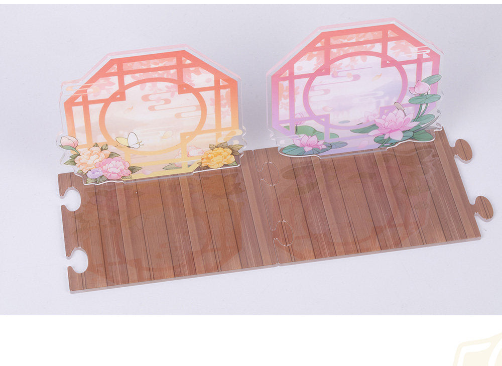 Mo dao zu shi Q Version Chibi Figures, jin zi Xuan and Jiang yan li Desktop Ornament Set with Acrylic Display Boards