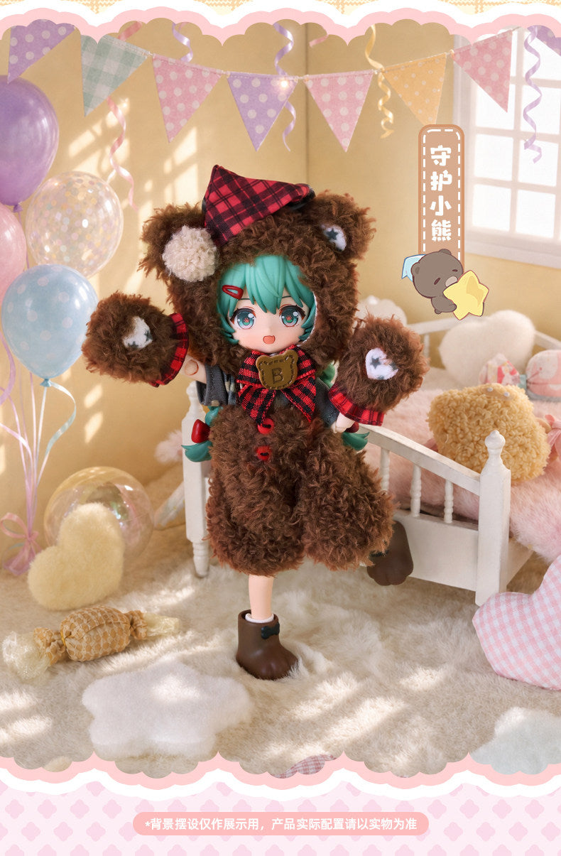 Hatsune Miku Blind Box Building Block Doll Figure, 14 cm，7 Styles with 1 Hidden, Pre-Assembled Blocks, Interchangeable Parts, Full Set Available, Approx. 14 cm Tall
