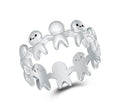 Mo Dao Zu Shi Paper Doll Anime Ring,Alloy Material, Anime-Inspired Design, Holding Hands Figure Band, 0.8 cm Band Width, Unisex Jewelry
