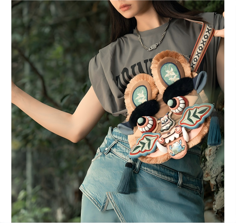 "Tiger-Head" Handcrafted Artisan Crossbody Bag - Traditional Heritage Edition（As Seen with X Æ A-Xii）