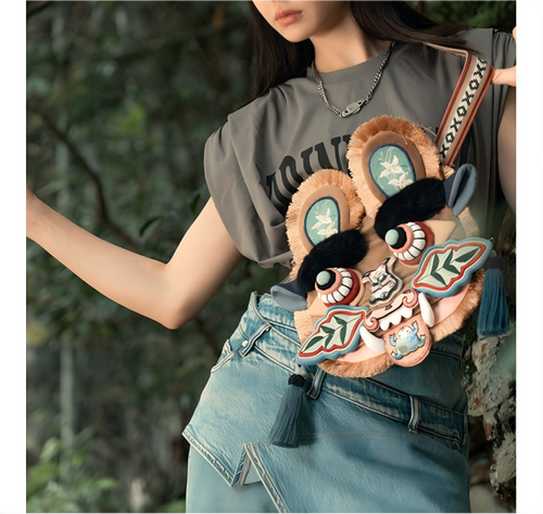 "Tiger-Head" Handcrafted Artisan Crossbody Bag - Traditional Heritage Edition（As Seen with X Æ A-Xii）