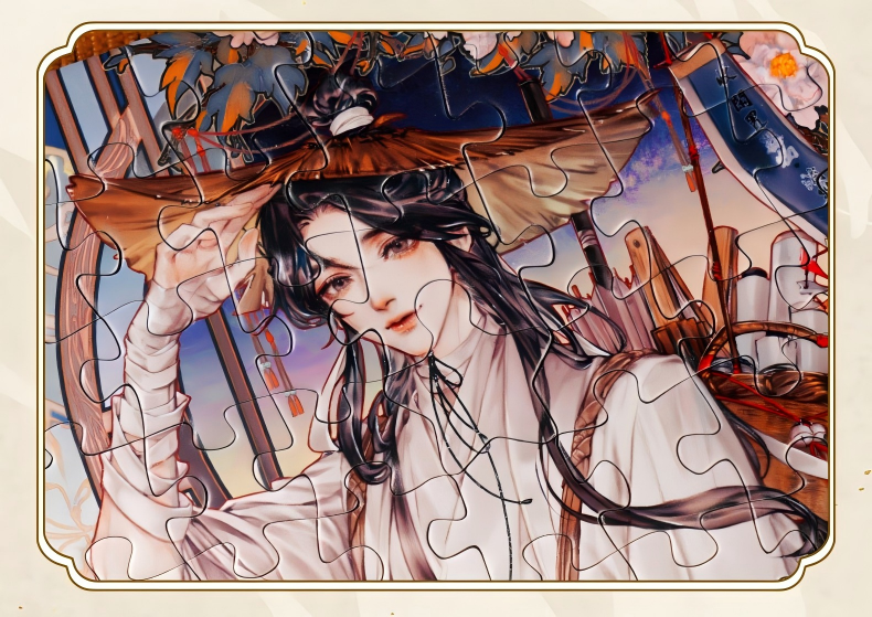 Heaven Officials Blessing Jigsaw Puzzle，Puzzle Blind Box,  Desktop Decoration,With Wooden Frame