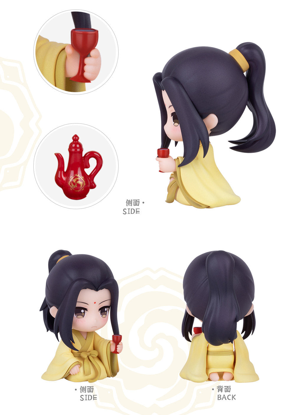 Mo dao zu shi Q Version Chibi Figures, jin zi Xuan and Jiang yan li Desktop Ornament Set with Acrylic Display Boards
