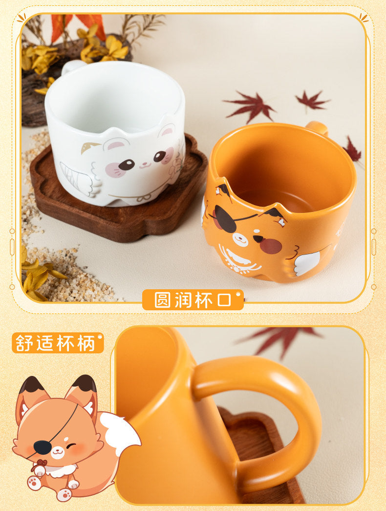 Heaven Officials Blessing Ceramic Stackable Water Cup, Animal Style, 300ml