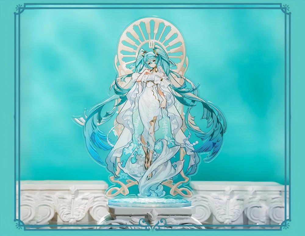 Hatsune Miku Acrylic Standee Desktop Ornament 28x35 cm,Large Acrylic Figure, Anime Character, Decorative Stand Base, Detailed Artwork, Collector's Display