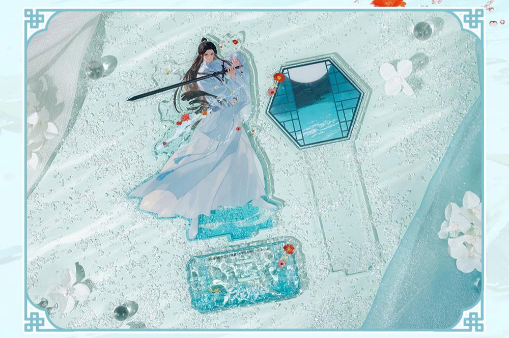 eaven Officials Blessing Acrylic Standee Desktop Ornament,183 x 122mm Size, Two Styles Available, Hexagonal Frame Design