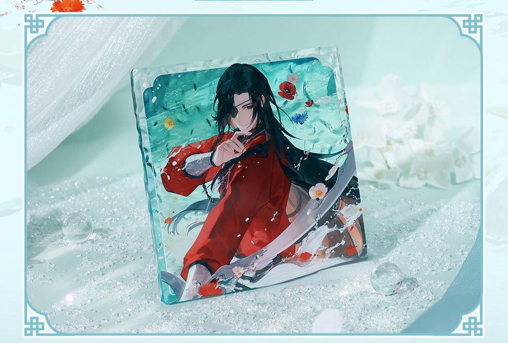 Heaven Officials Blessing Acrylic Coaster Water Glass Placemat, 100mm x 100mm, Anime Character Art, Clear Acrylic Material, Square Shape