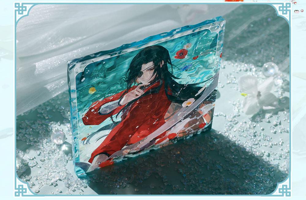 Heaven Officials Blessing Acrylic Coaster Water Glass Placemat, 100mm x 100mm, Anime Character Art, Clear Acrylic Material, Square Shape