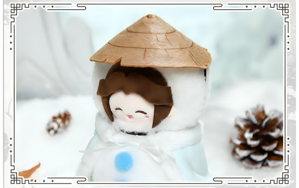 Heaven Officials Blessing Snowman Plush Keychain Pendant, Anime Merchandise Backpack Accessory with Removable Cape, 11 cm