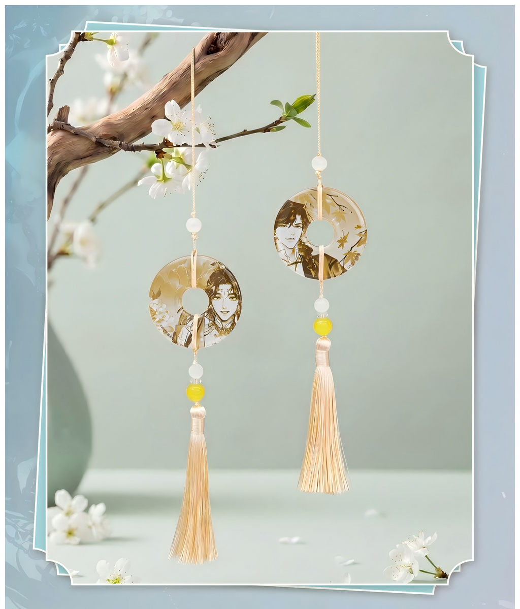 Heaven Officials Blessing Acrylic Pendant Blind Box | 9 Designs Total, 1 Hidden Design, Tassel & Bead Detail, Backpack Accessory