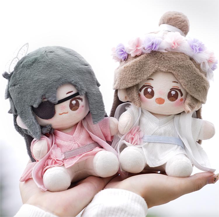 Heaven Officials Blessing Anime Plush Dolls, 15cm Soft Polyester Fiber Figures, Decorative Sitting Style Collectibles with Posable Hands