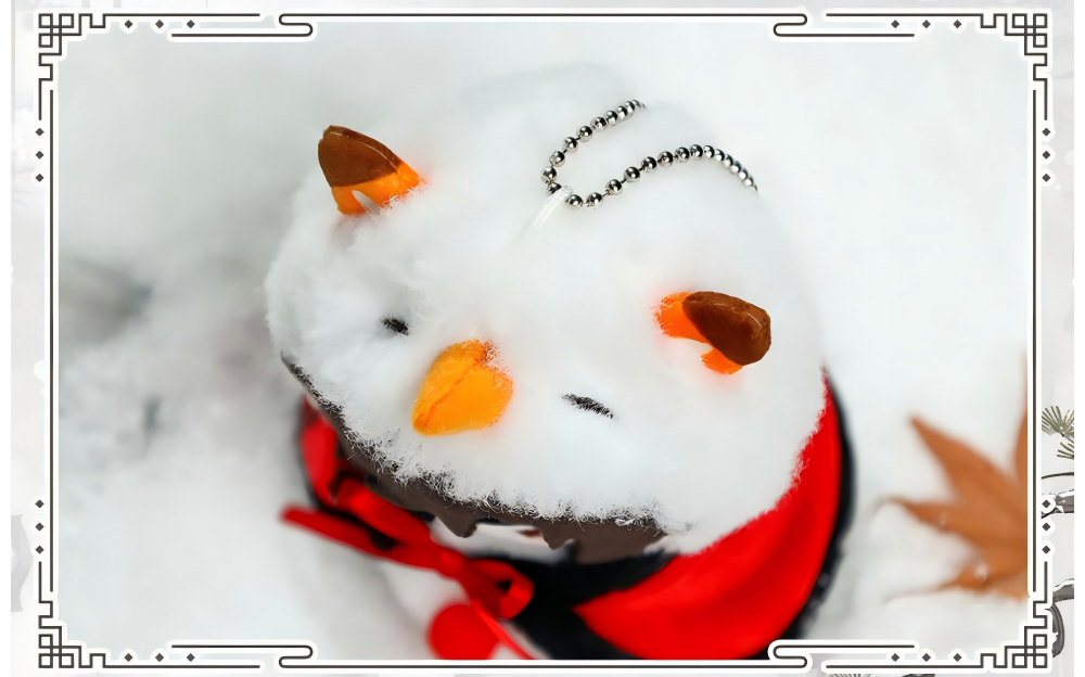 Heaven Officials Blessing Snowman Plush Keychain Pendant, Anime Merchandise Backpack Accessory with Removable Cape, 11 cm