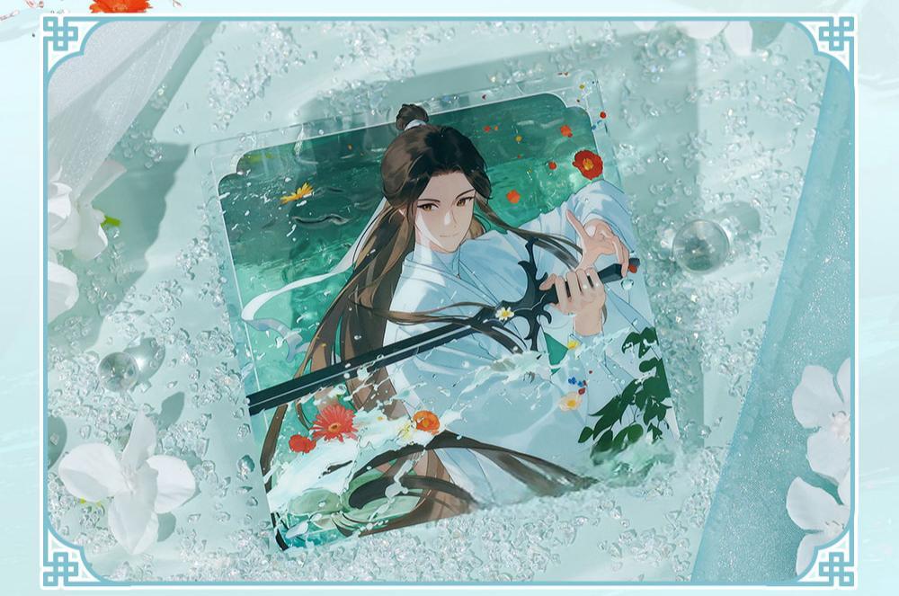 Heaven Officials Blessing Acrylic Coaster Water Glass Placemat, 100mm x 100mm, Anime Character Art, Clear Acrylic Material, Square Shape