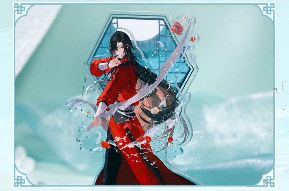 eaven Officials Blessing Acrylic Standee Desktop Ornament,183 x 122mm Size, Two Styles Available, Hexagonal Frame Design