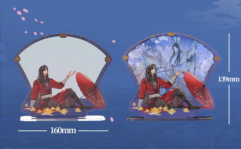 Heaven Officials Blessing Acrylic Standee, Desktop Ornament with Hidden Pattern Reveal, Anime Merchandise, Fan-Shaped Design