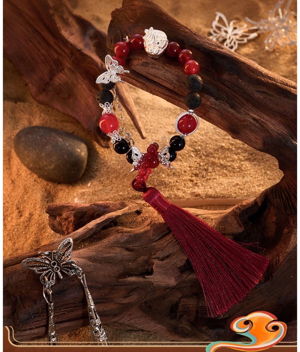 “Ming Yue Lou Lan” Traditional Chinese Beaded Bracelets Collection, Heaven Officials Blessing Anime-Inspired Jewelry, Assorted Styles with Gold and Silver Charms, Blind Box