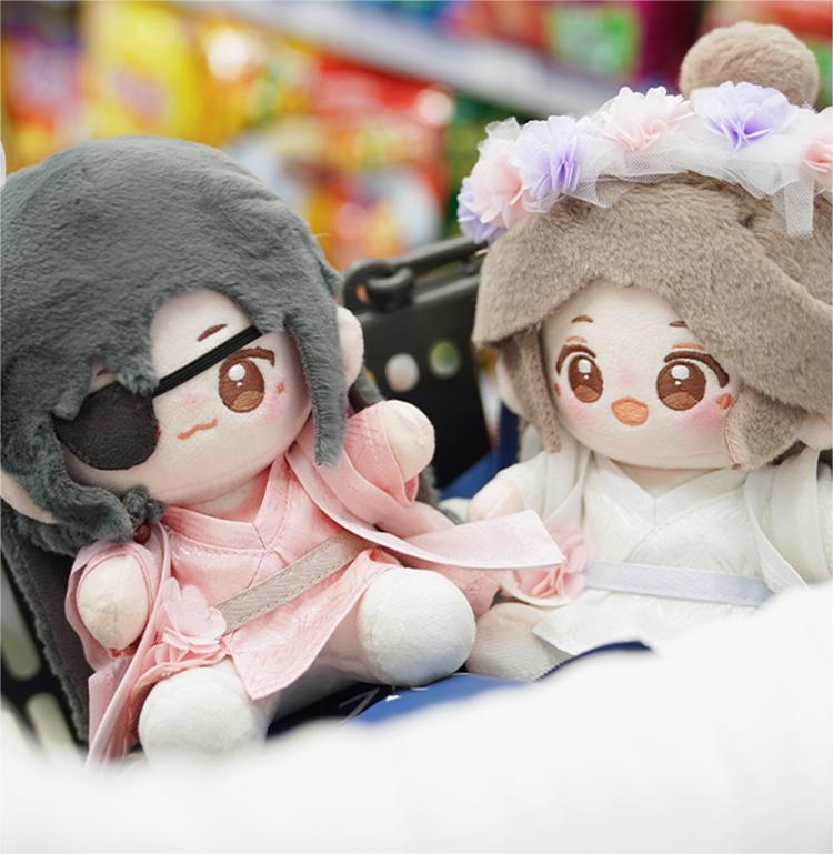 Heaven Officials Blessing Anime Plush Dolls, 15cm Soft Polyester Fiber Figures, Decorative Sitting Style Collectibles with Posable Hands