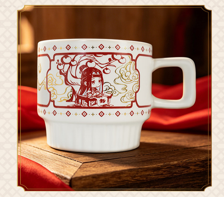 Mo dao zu shi Ceramic Stackable Mug, Cute Anime Chibi Design, 320ml