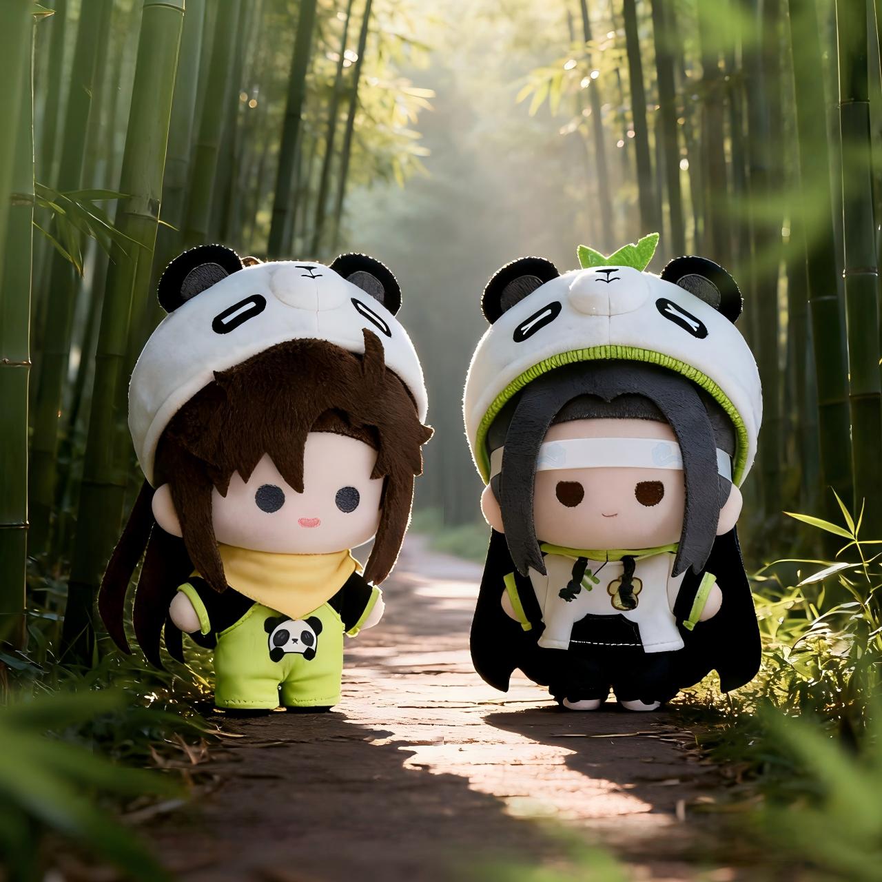 Mo Dao Zu Shi Plush Keychains with Panda Hat, Detachable Clothing