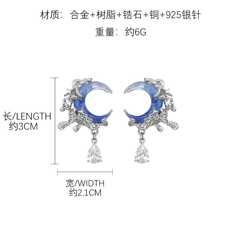 Heaven Officials Blessing Blue Moon Jewelry Collection，Crescent Moon Design, Celestial Style, Multiple Styles