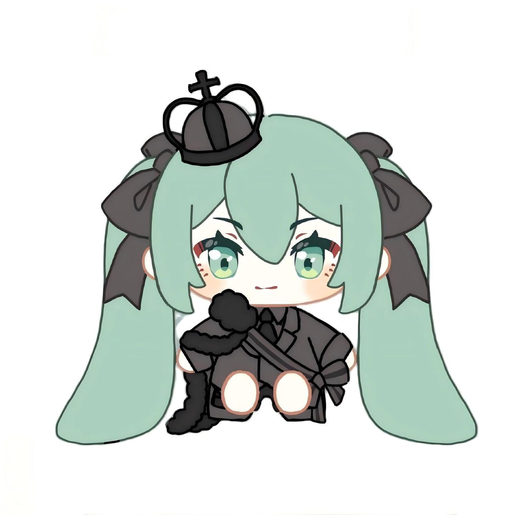 Hatsune Miku Chess-Inspired Sitting Plush Doll 22cm,Includes Accessories, Changeable Clothing, Chibi Design