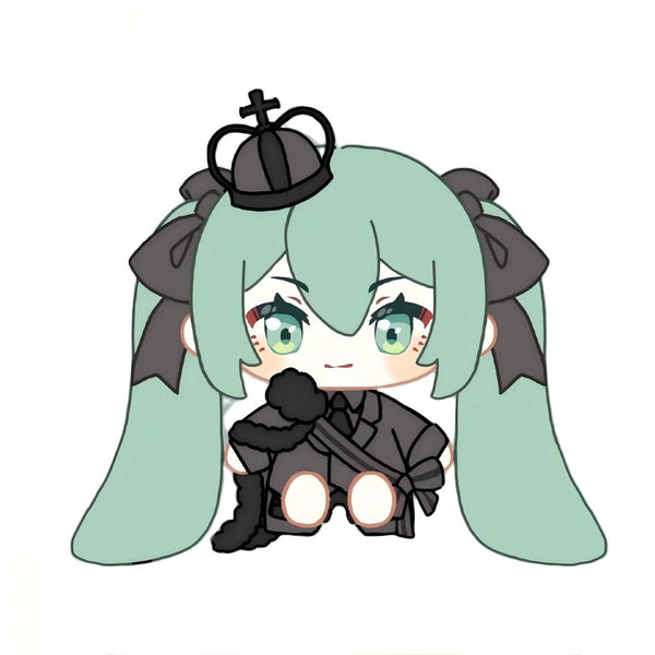 Hatsune Miku Chess-Inspired Sitting Plush Doll 22cm,Includes Accessories, Changeable Clothing, Chibi Design