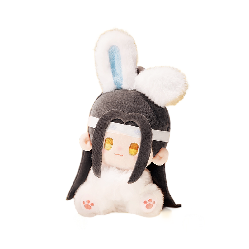 Mo Dao Zu Shi Anime Plush Doll, Sitting Style Bunny Character Figure, Polyester Fiber, 15cm, Desktop Ornament Collectible