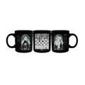 Hatsune Miku Chess Color Changing Mug,Heat Reveal Chessboard, 9.5 cm Tall, Includes Acrylic Coaster, Black Ceramic Mug, Chibi Miku Design