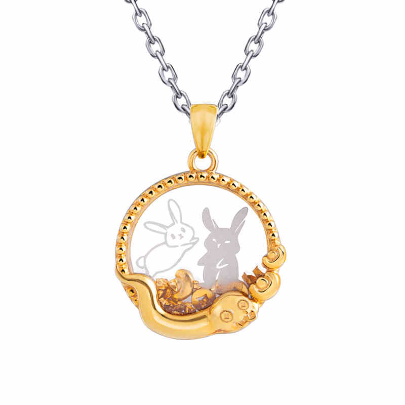 Mo Dao Zu Shi Pendants，S925 Sterling Silver Necklace，Cute rabbit pattern，Animation Peripheral Products