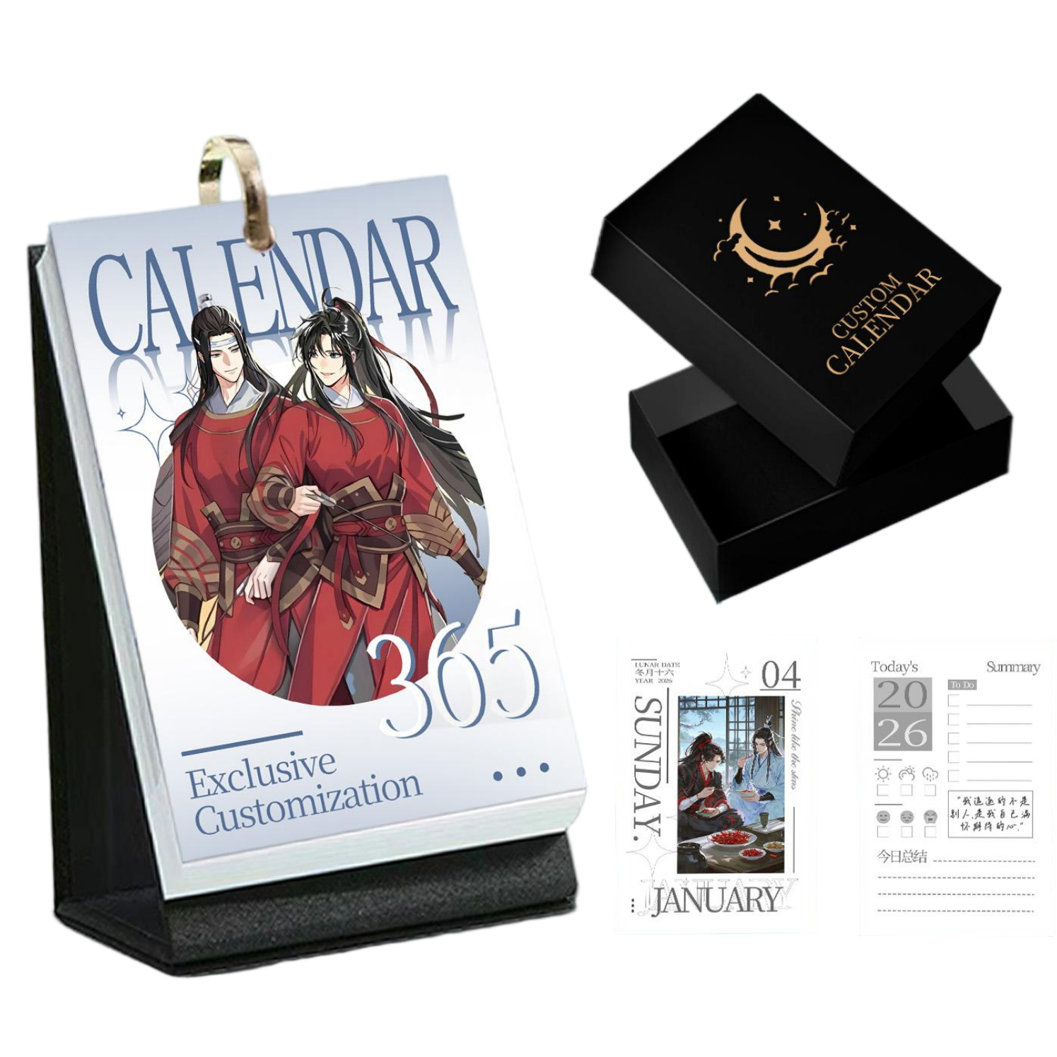 Mo Dao Zu Shi Desk Calendar, 2026 Desk Calendar, mdzs 365 Page Calendar