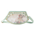 Hatsune Miku Chinese Style Crossbody Shoulder Bag 28x16cm,Fan-Shaped Design, Interchangeable Straps, Resin Beaded Chain, Multiple Zip Pockets, Mint Green