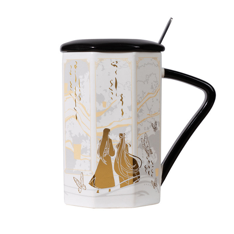 Heaven Officials Blessing Ceramic Mug, 350ml, 12cm, with Lid and Spoon, Anime Theme Water