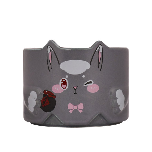 Mo Dao Zu Shi Anime Rabbit Ceramic Cup 300ml Stackable，Two Styles: White & Gray, Stackable Design, 7.5cm Height, Anime Character Art, Ceramic Material