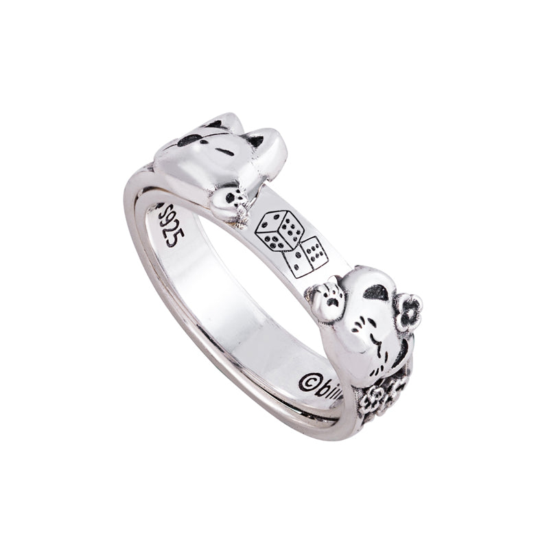 Heaven Officials Blessing 925 Silver Ring，Two ring combinations Ring Promise Rings For Her，Tian Guan Ci Fu Animation Peripheral Product