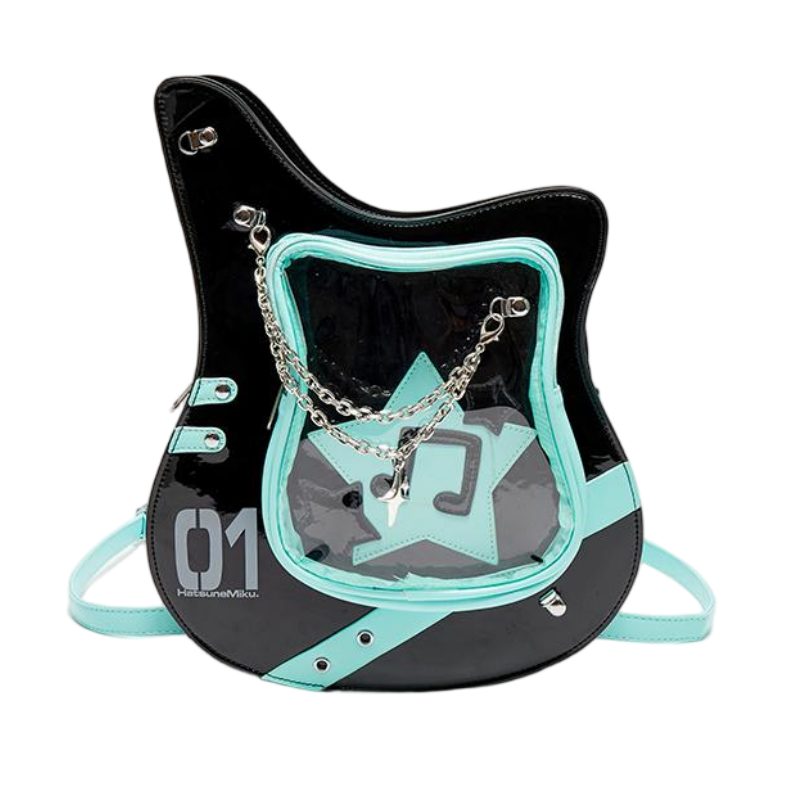 Hatsune Miku Backpack, guitar-shaped backpack with large capacity and cute design