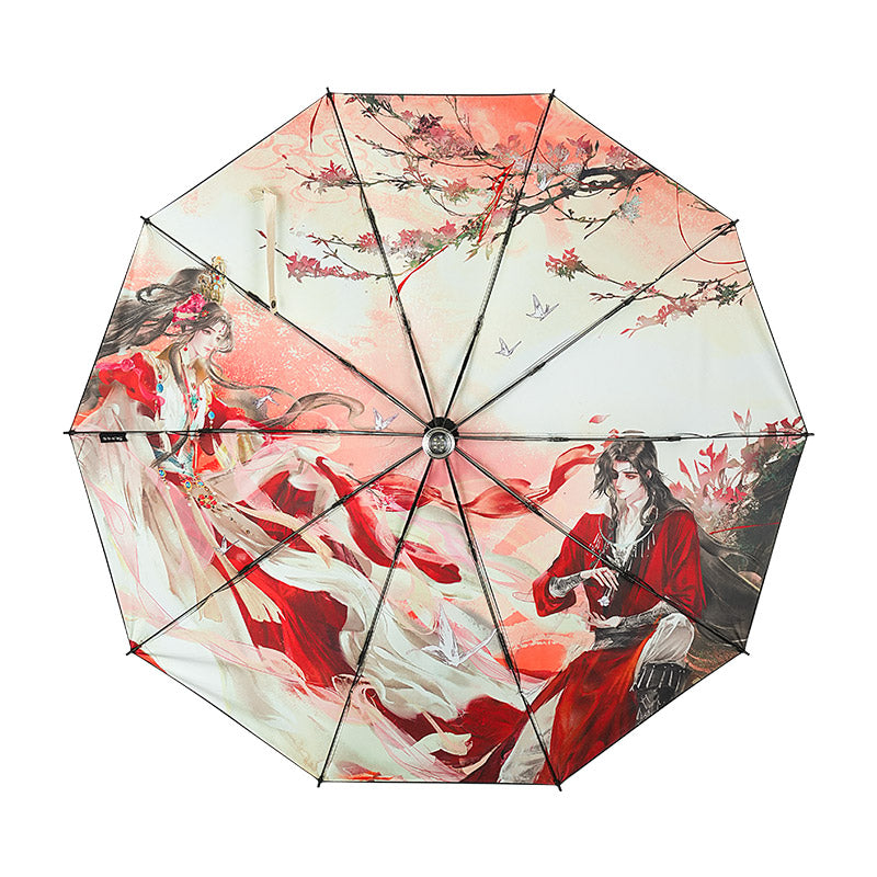 Heaven Officials Blessing Portable Umbrella，Tian Guan Ci Fu Automatic Umbrella，Suitable For Both Sunny And Rainy Days, With Lighting，Hua Cheng&Xie Lian