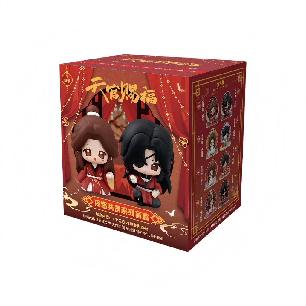 Heaven Officials Blessing Desktop Ornaments,Q version Figures ,  Collectible Toys with Acrylic Display Boards